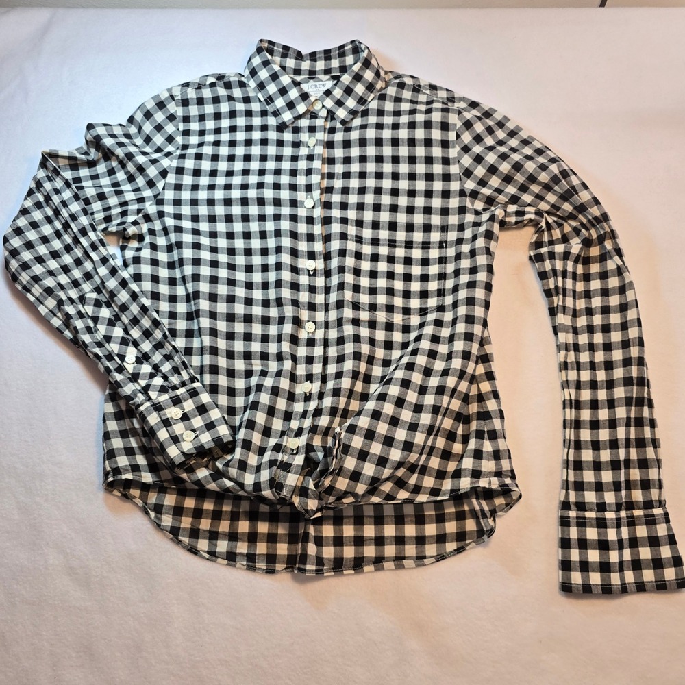 J.Crew Gingham Tie Front Shirt Top Womens XXS‎ Country Concert Western Festival